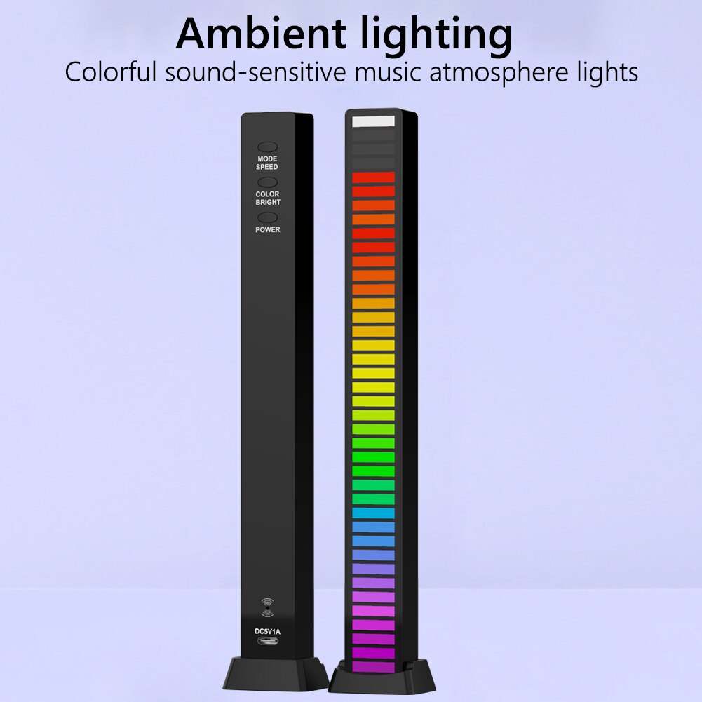 40/32 LED RGB Light App Control Pickup Voice Activated Rhythm Lights Colorful Tube Ambient LED Light bar Ambient Lamp Bar