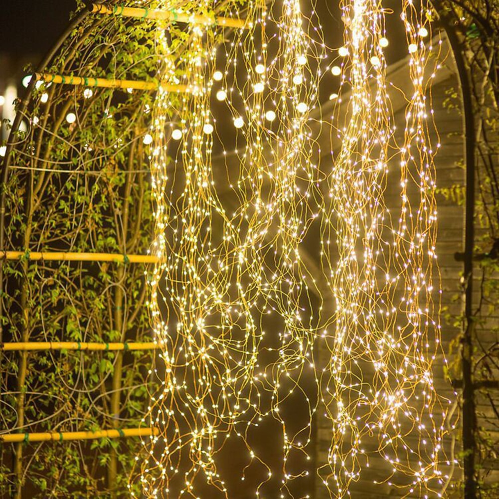 100/200 LED Fairy String Lights 8 Light Modes Waterfall for Christmas Tree Outdoor Garden Romantic Wedding Decor Vine Lighting