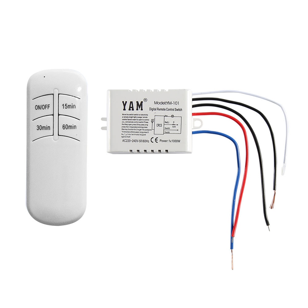 Wireless ON/OFF Lamp Remote Control 15 30 60 Minute Timer Switch Transmitter + Receiver for UVC Sterilizer Table Desk Light