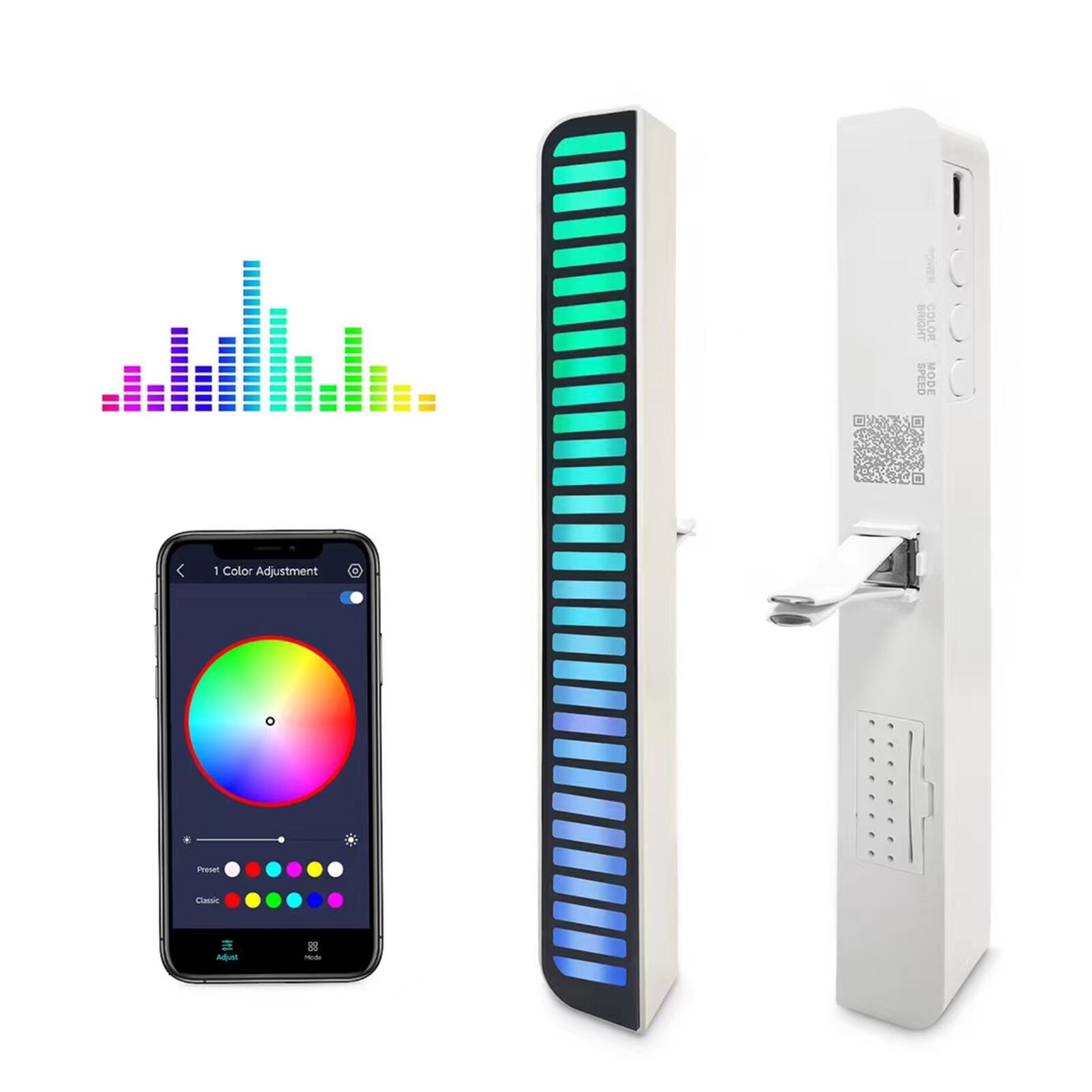 RGB Sound & APP Control LED Night light Pickup Voice Activated Rhythm Lights Color Ambient LED Lamps Bar of Music Ambient Light