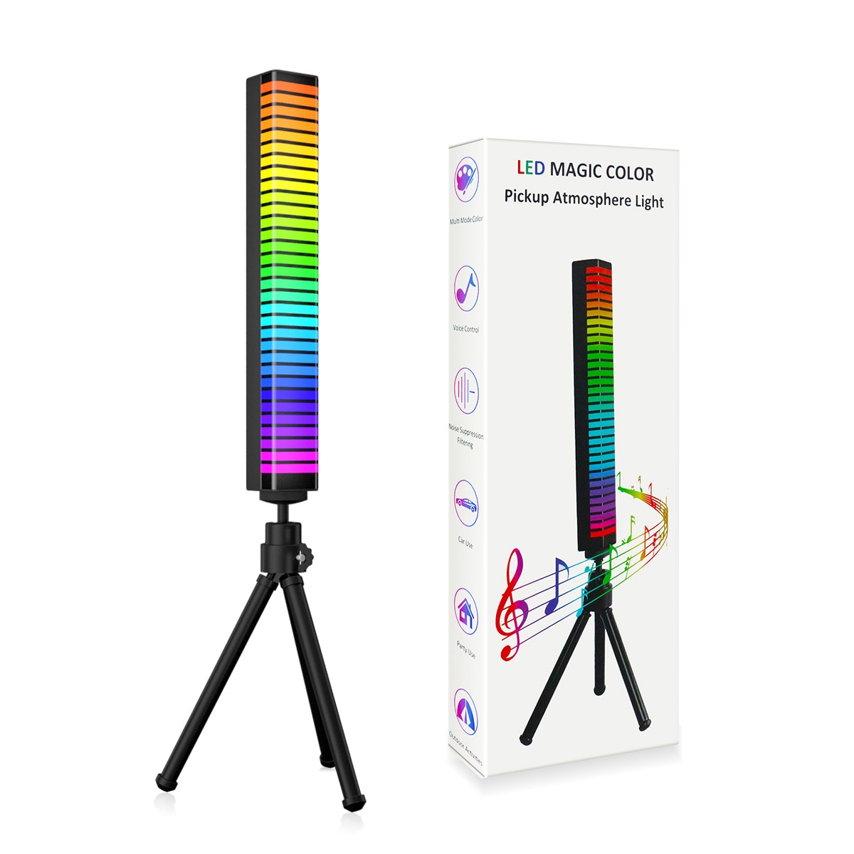 RGB Sound & APP Control LED Night light Pickup Voice Activated Rhythm Lights Color Ambient LED Lamps Bar of Music Ambient Light