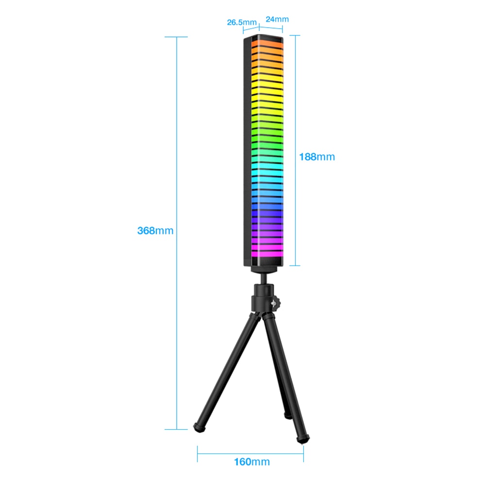 RGB Sound & APP Control LED Night light Pickup Voice Activated Rhythm Lights Color Ambient LED Lamps Bar of Music Ambient Light