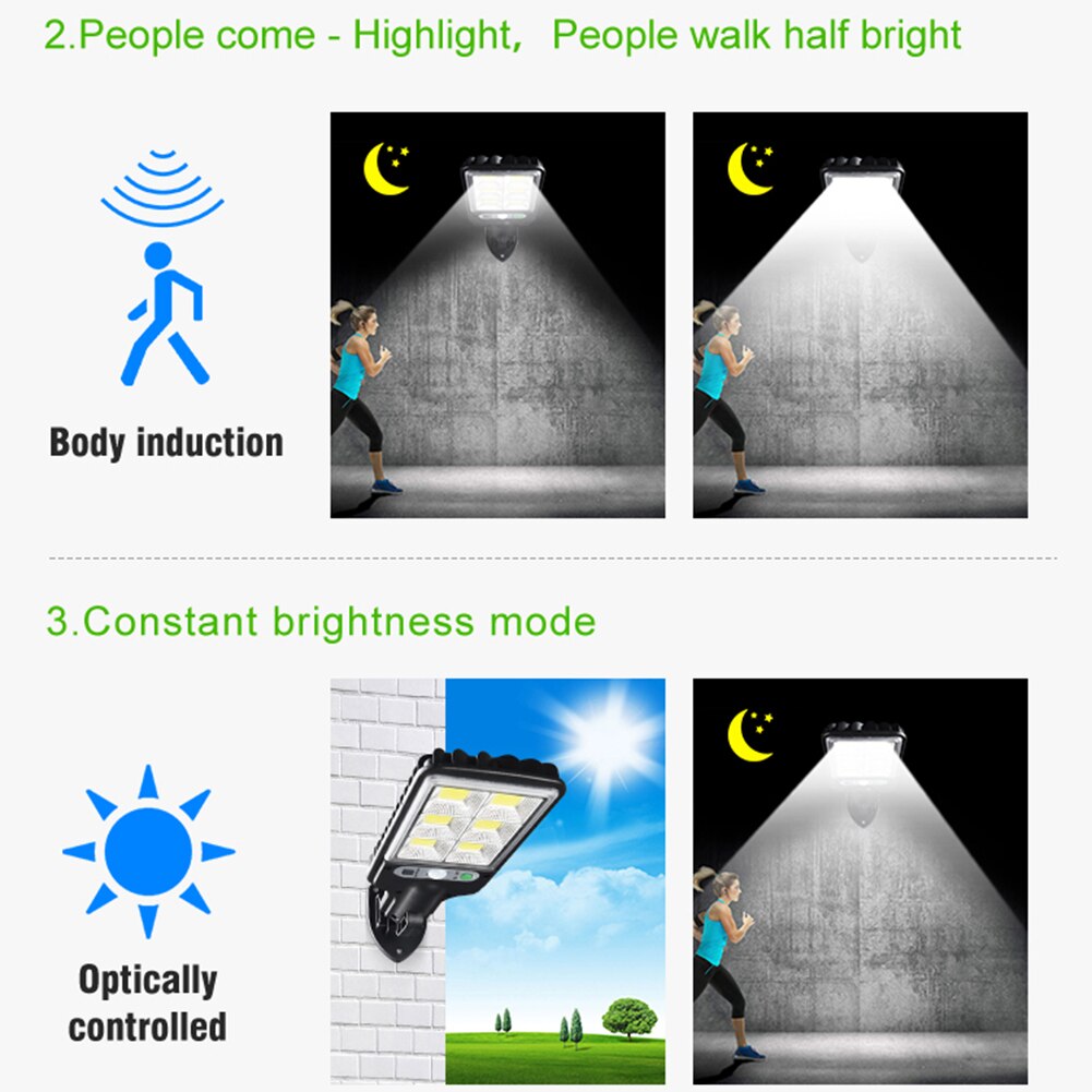 LED Solar Wall Light Outdoors Motion Sensor Remote Control Waterproof Street Solar Powered Lamp for Garden Decoration Lights