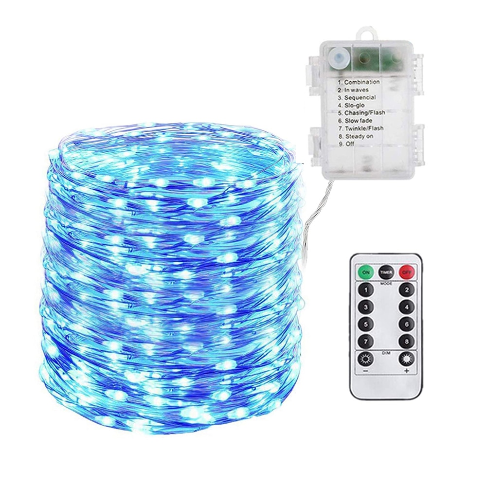 10m LED Outdoor Waterproof Copper Wire Lamp String Flashing Fairy Light for Wedding Garden Christmas Decor with Remote Control