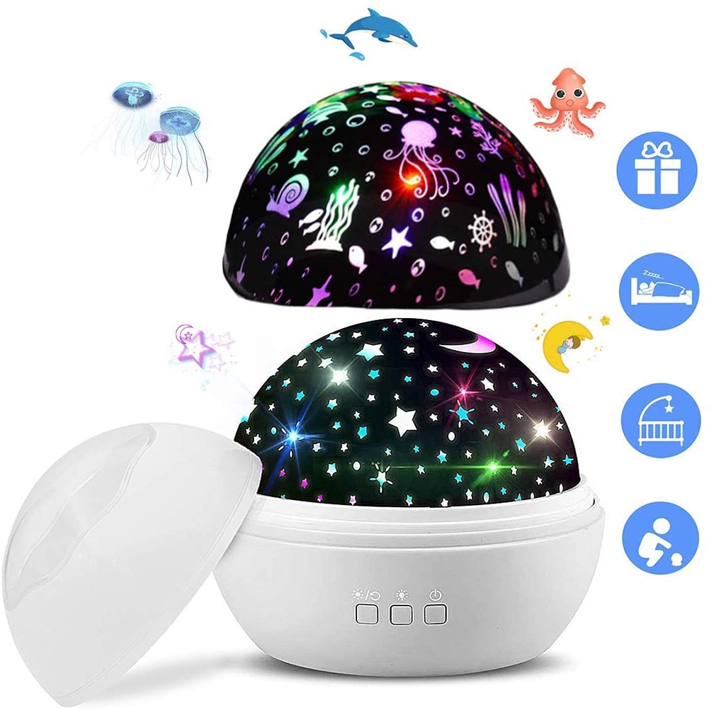 3 in 1 Star Sky Projector Star LED Night Light Music Player Waving Lights 360 Degree Rotation Night Lighting Lamp