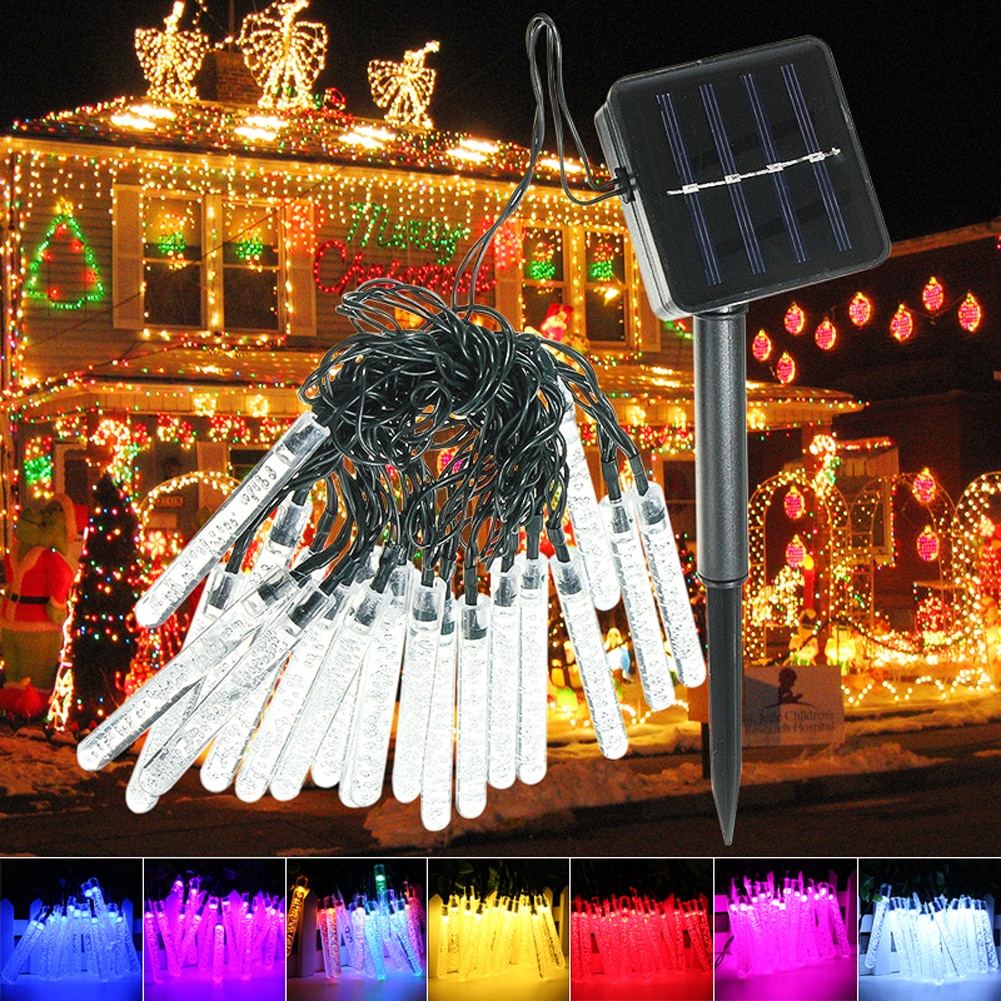 Outdoor Solar LED Lamps 3.5M 20 LED Ice Piton Lamp luces navidad Solar