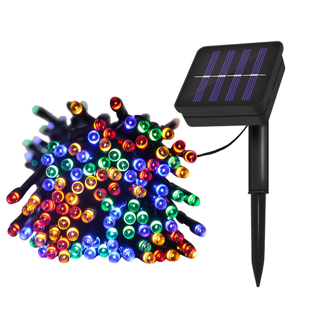 LED Solar Fairy String Garland Lights Lamp Waterproof Outdoor 8 Modes Christmas Holiday Wedding Party Garden Decoration Lights