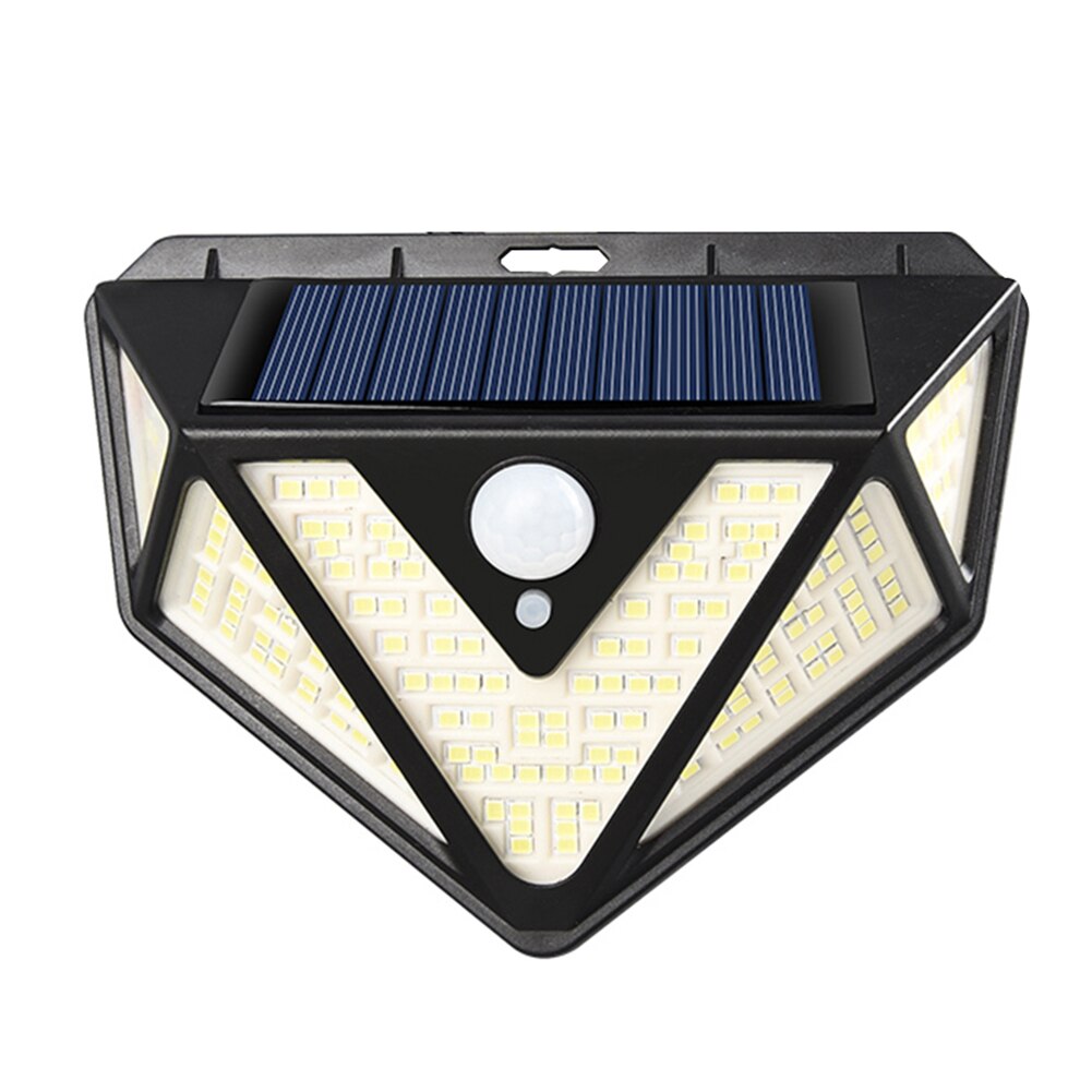166LED Solar Powered Wall Light Outdoors 3 Modes Three Sides PIR Motion Sensor Emergency Waterproof Security Lamp Garden Decor