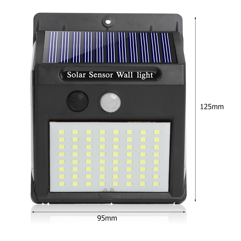 4Pcs 144LED Solar Wall Light Outdoors 3 Modes PIR Motion Sensor Waterproof Sunlight Yard Street Lights Garden Decoration Lamps