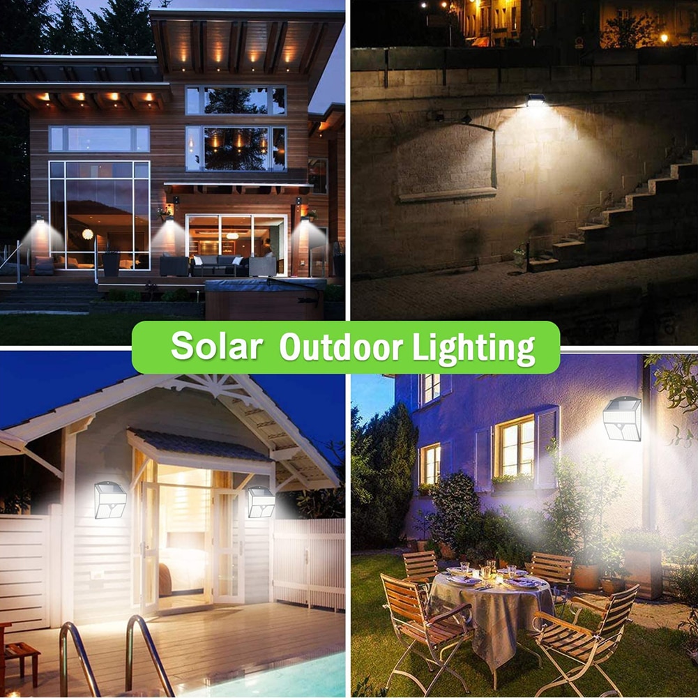 318/436 LED Solar Powered Lights Outdoors Waterproof PIR Motion Sensor Street Security Wall Sunlight Lamp for Garden Decoration