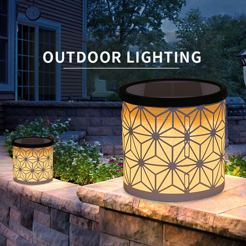 LED Solar Lights Outdoor Column Headlight Waterproof 2 Color Wall Yard Patio Lamp Pathway Garden Decoration Lighting Projector