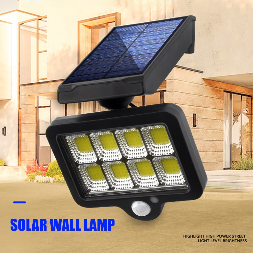 140COB Solar Light Outdoors Human Body Induction Solar Wall Lamp Waterproof Street Light Garden Yard Path Decoration Lighting