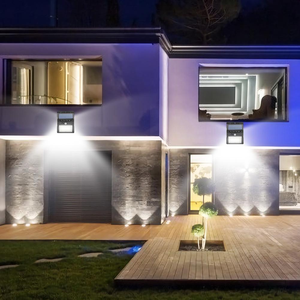 100LED Solar Power Light Outdoors Motion Sensor Waterproof Street Security Solar Wall Lamp for Garden Decoration