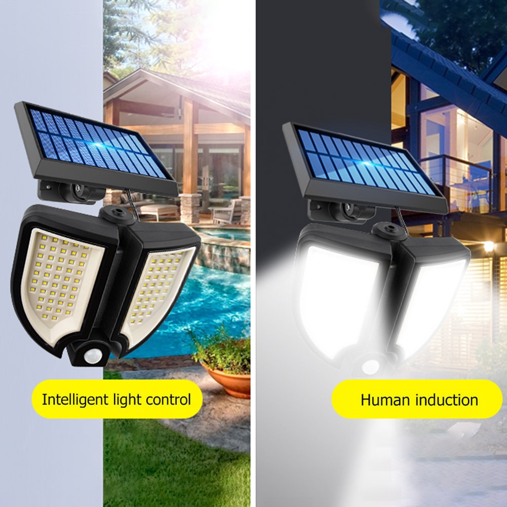 160LED Solar Light Outdoor 3Modes Human Body Induction Solar Wall Lamp Garden Decoration Yard Path Waterproof Emergency Lighting