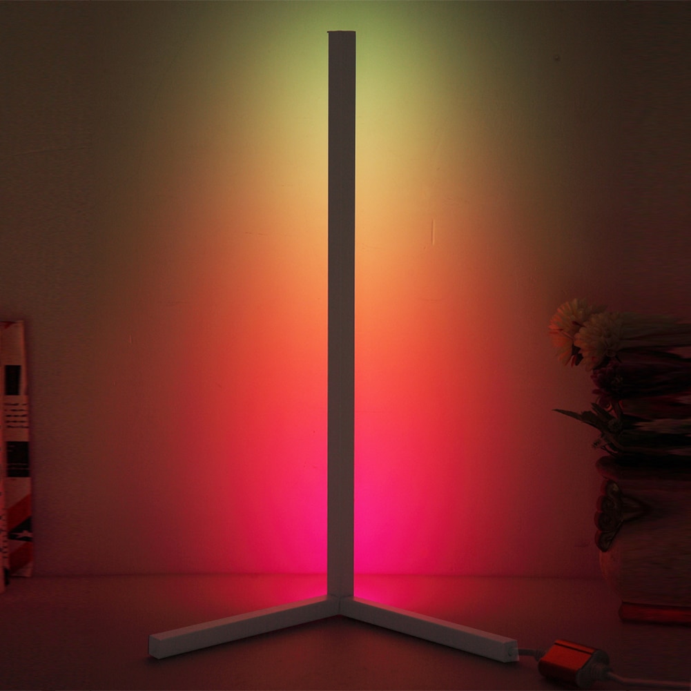 358 Modes RGB LED Corner Floor Lamp with Remote Control Colorful Atmosphere Night Light Standing Lamp for Living Room Home Decor