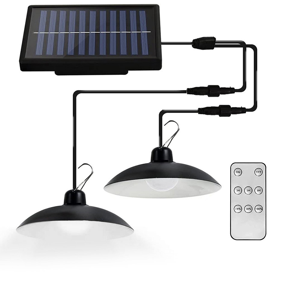 1/2 Heads Solar Light Waterproof Outdoors Indoor Solar Wall Lamp Remote Chandelier Solar Powered Lights for Garden Decoration