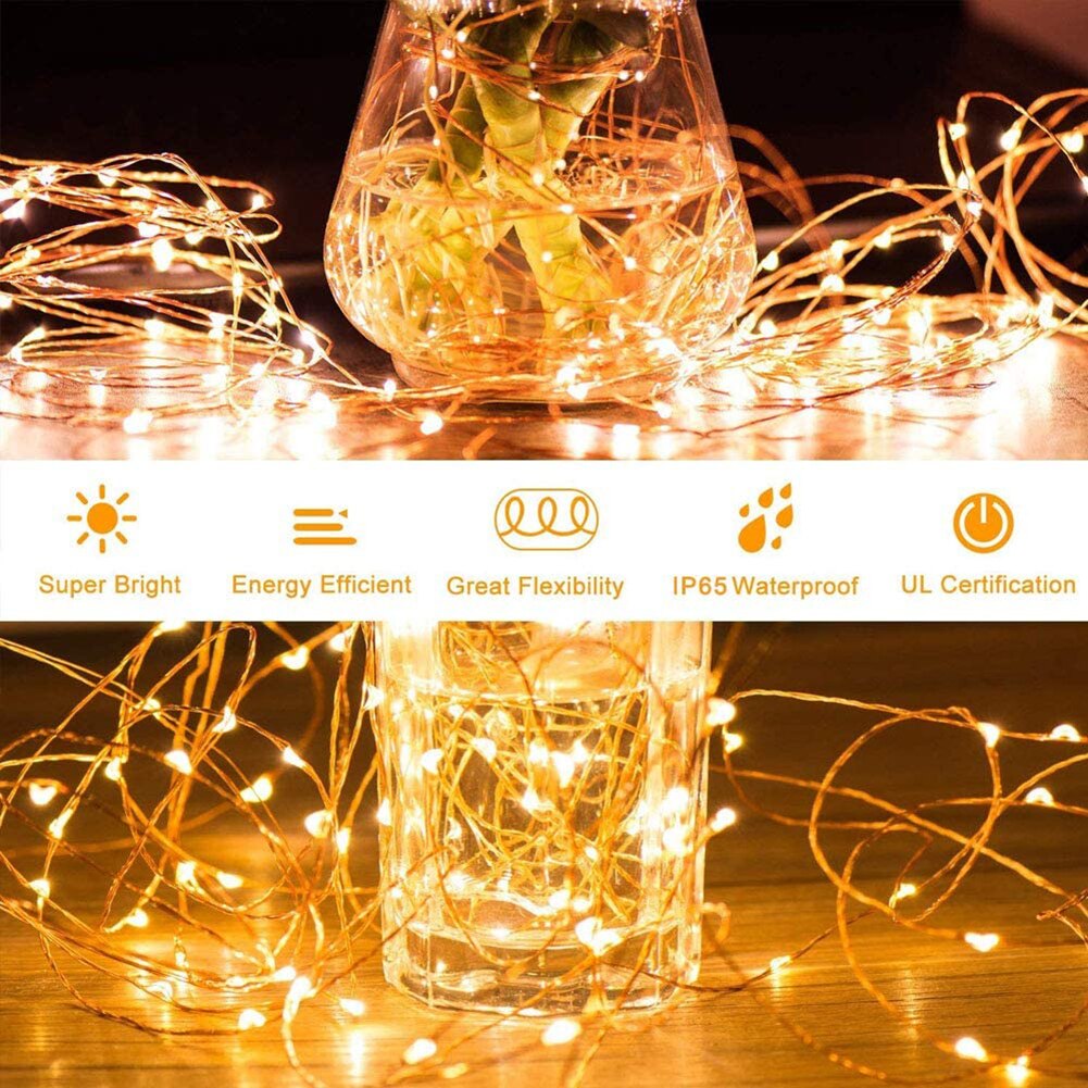 USB String Lights Outdoor Fairy Light Holiday Festive Decoration Portable Safety Home Party Decorative Garland Lights Warm