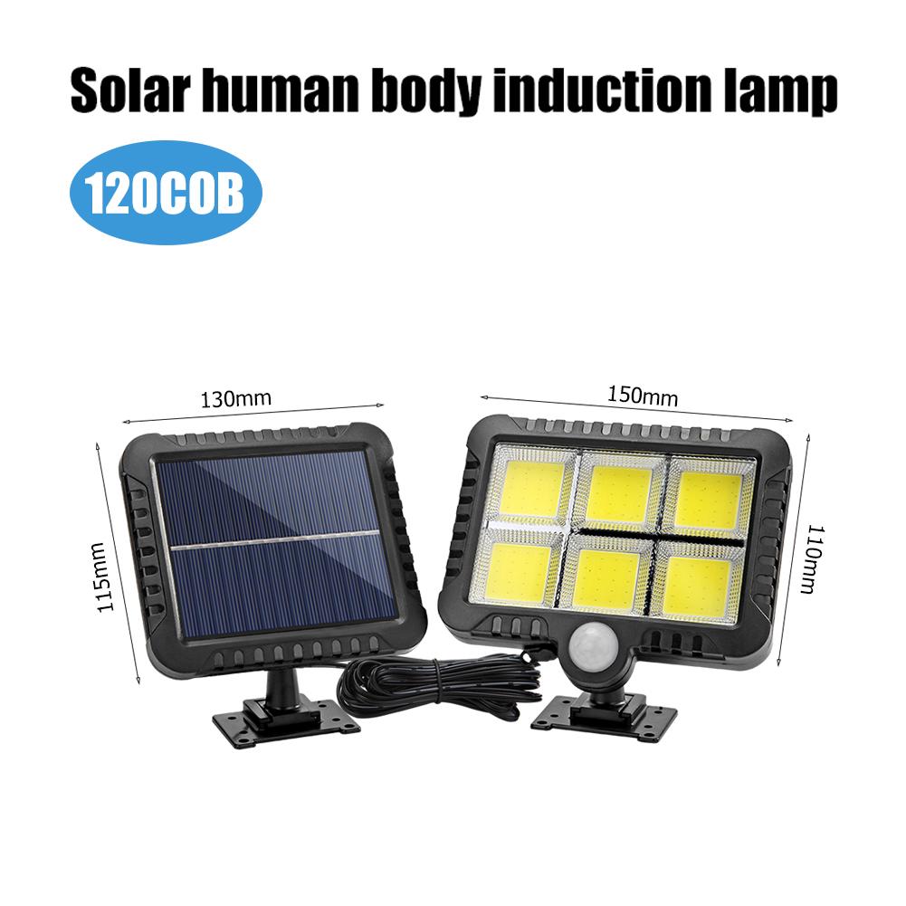 120LED Solar Powered Light Outdoors Motion Sensor Sunlight Waterproof Wall Emergency Street Security Lamp for Garden Decoration