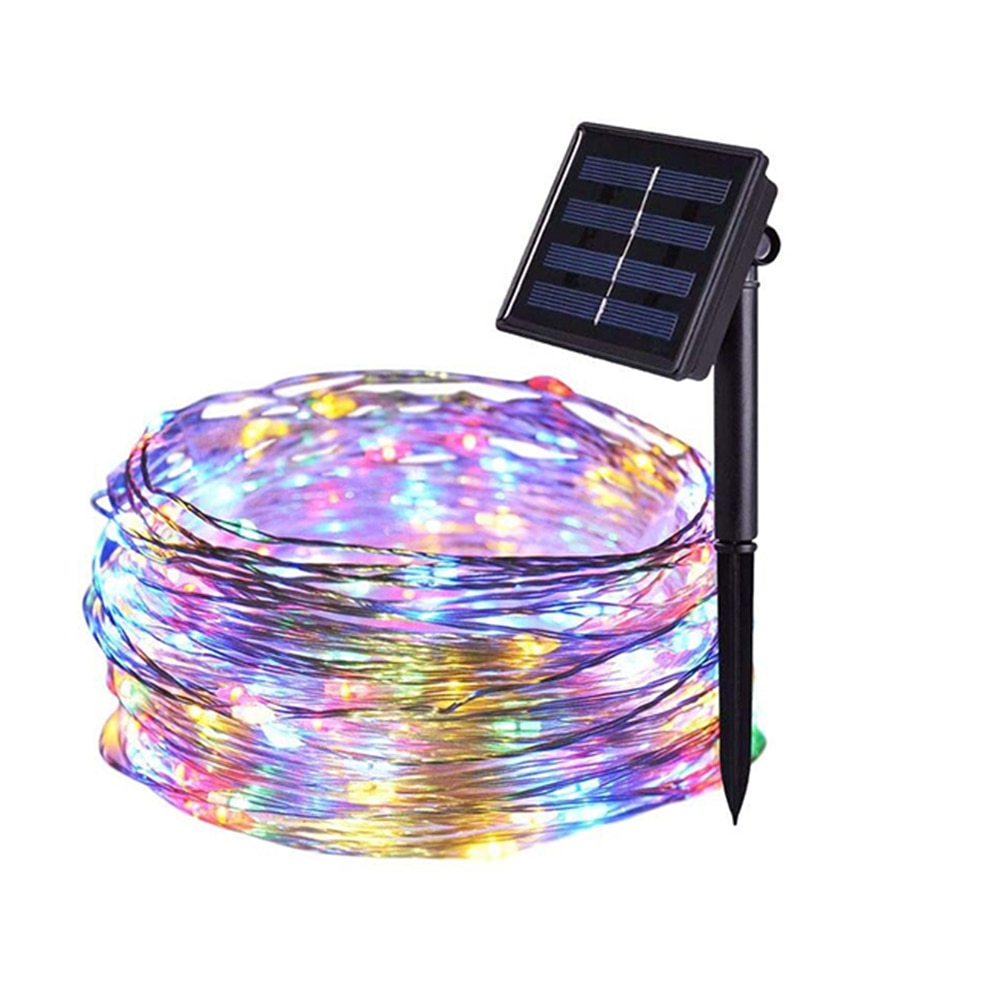 Outdoor LED Solar Lamp String Fairy Light 20M 10M Flash Garland Waterproof For Wedding Christmas Garden Street Patio Decoration