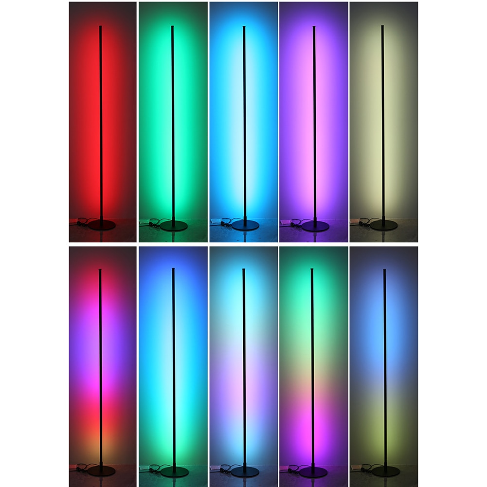 40/80cm RGB Colorful Night Light Modern LED Corner Floor Lamp Remote Control Background Christmas Decor Lighting Standing Lamps