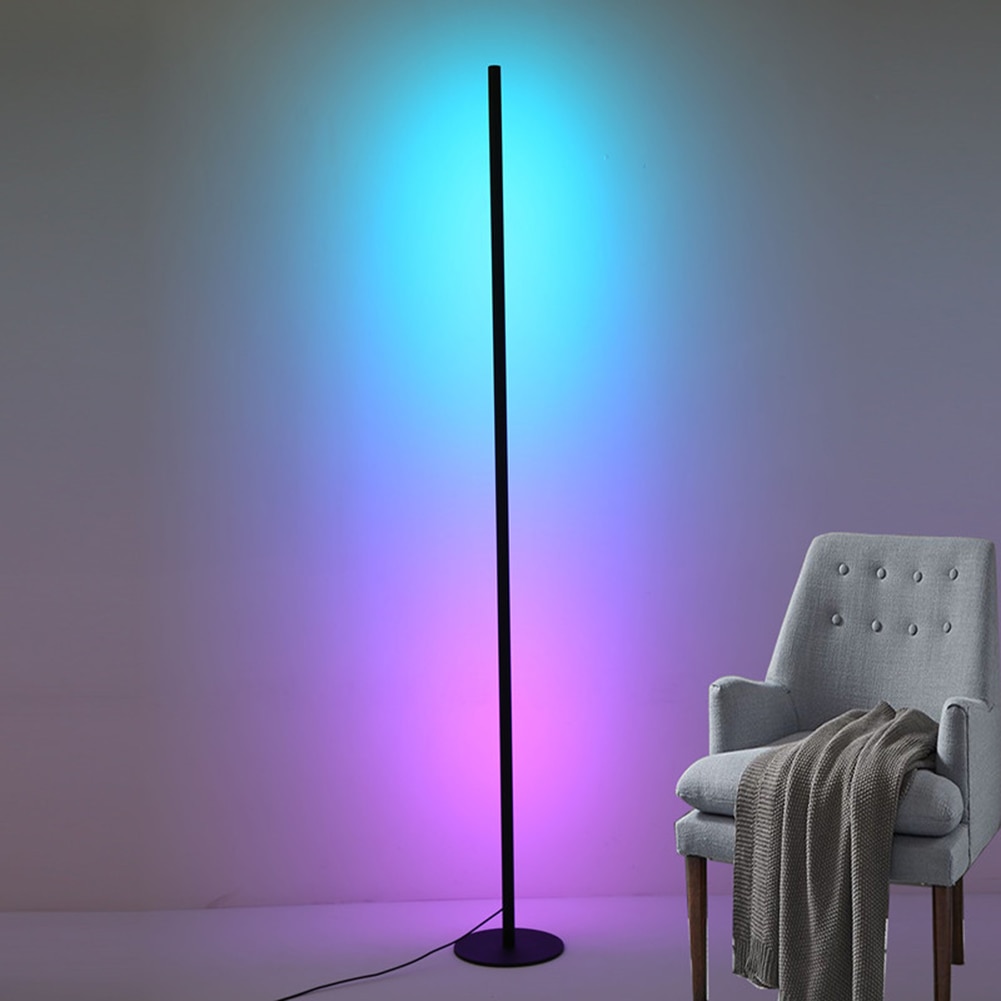 40/80cm RGB Colorful Night Light Modern LED Corner Floor Lamp Remote Control Background Christmas Decor Lighting Standing Lamps