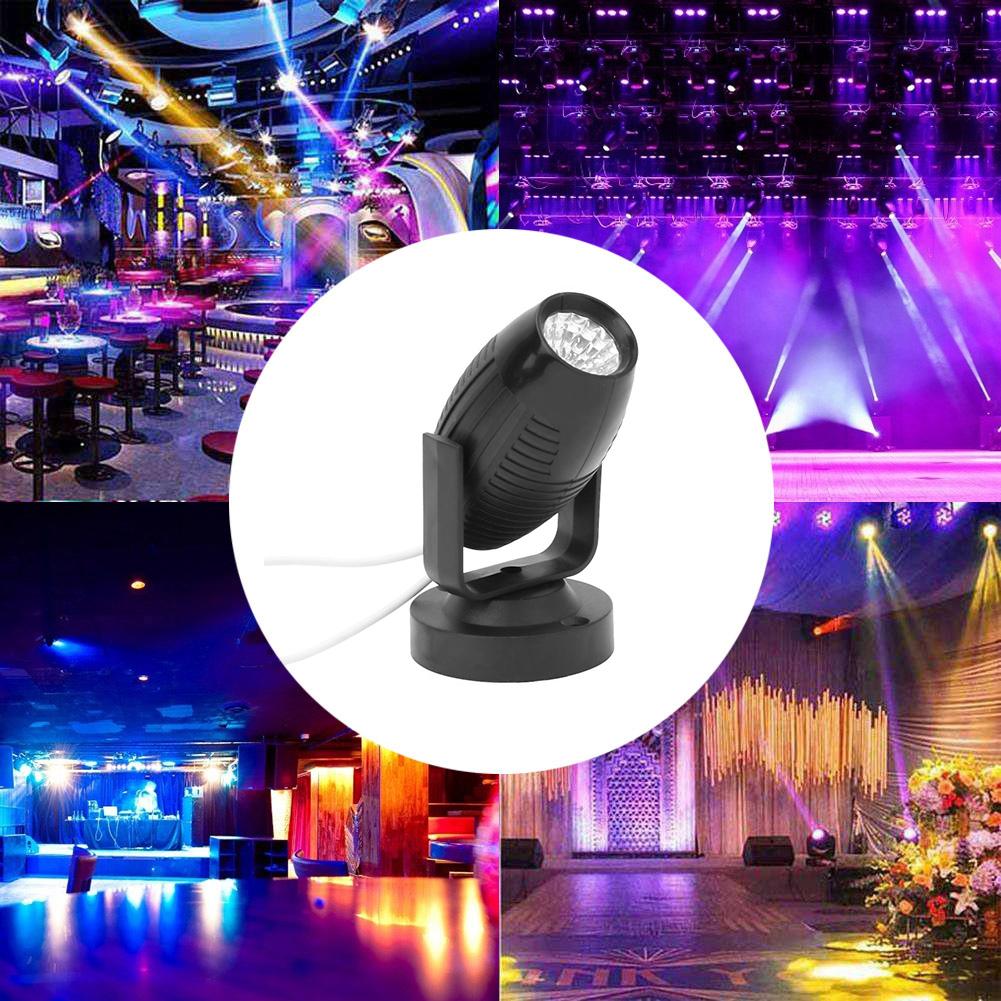 RGB LED Stage Spotlight 85-265V 360 Degree KTV Bar DJ Disco Party Wedding Atmosphere Spot Beam Lamp Black Shell