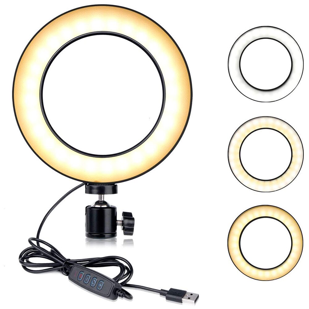 10.2 inch Selfie Ring Light Portable Photo Video Camera Mobile Phone Clip Lamp with Tripod Stand Phone Holder For Live Stream
