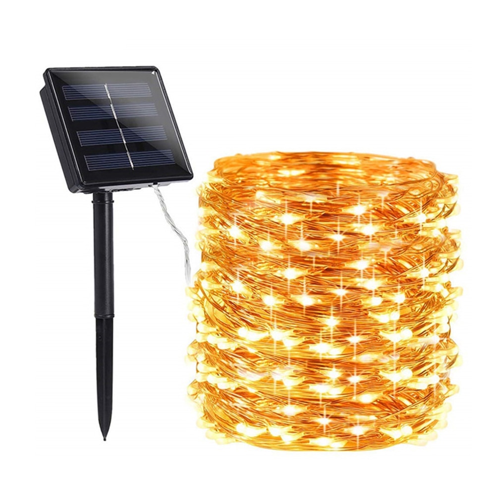 100/200 LED Fairy Solar String Light Outdoors Waterproof 2/8 Modes Copper Wire Solar Lamp Lighting for Christmas Garden Decor