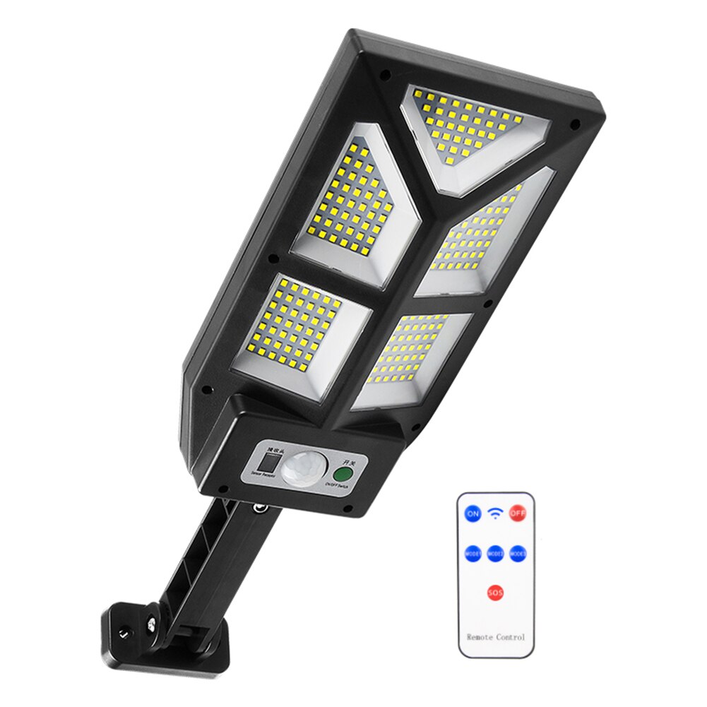 196/279 LED Solar Street Lights Outdoor Solar Lamps with 3 Modes LED/COB Waterproof Motion Sensor Remote Control for Garden Yard
