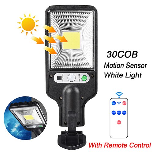 Solar Street Lights Outdoor Solar Lamps with 3 Modes LED/COB Waterproof Motion Sensor Remote Control for Garden Patio Path Yard