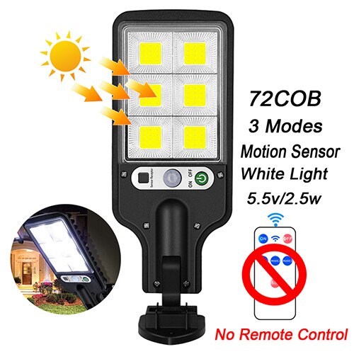 Solar Street Lights Outdoor Solar Lamps with 3 Modes LED/COB Waterproof Motion Sensor Remote Control for Garden Patio Path Yard