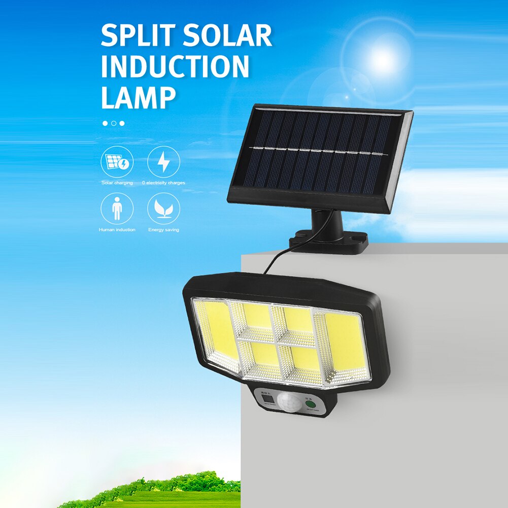 146/161 LED Solar Wall Light Outdoors Waterproof 3 Modes PIR Motion Sensor Security Solar Lamp Street Garden Decoration Lighting