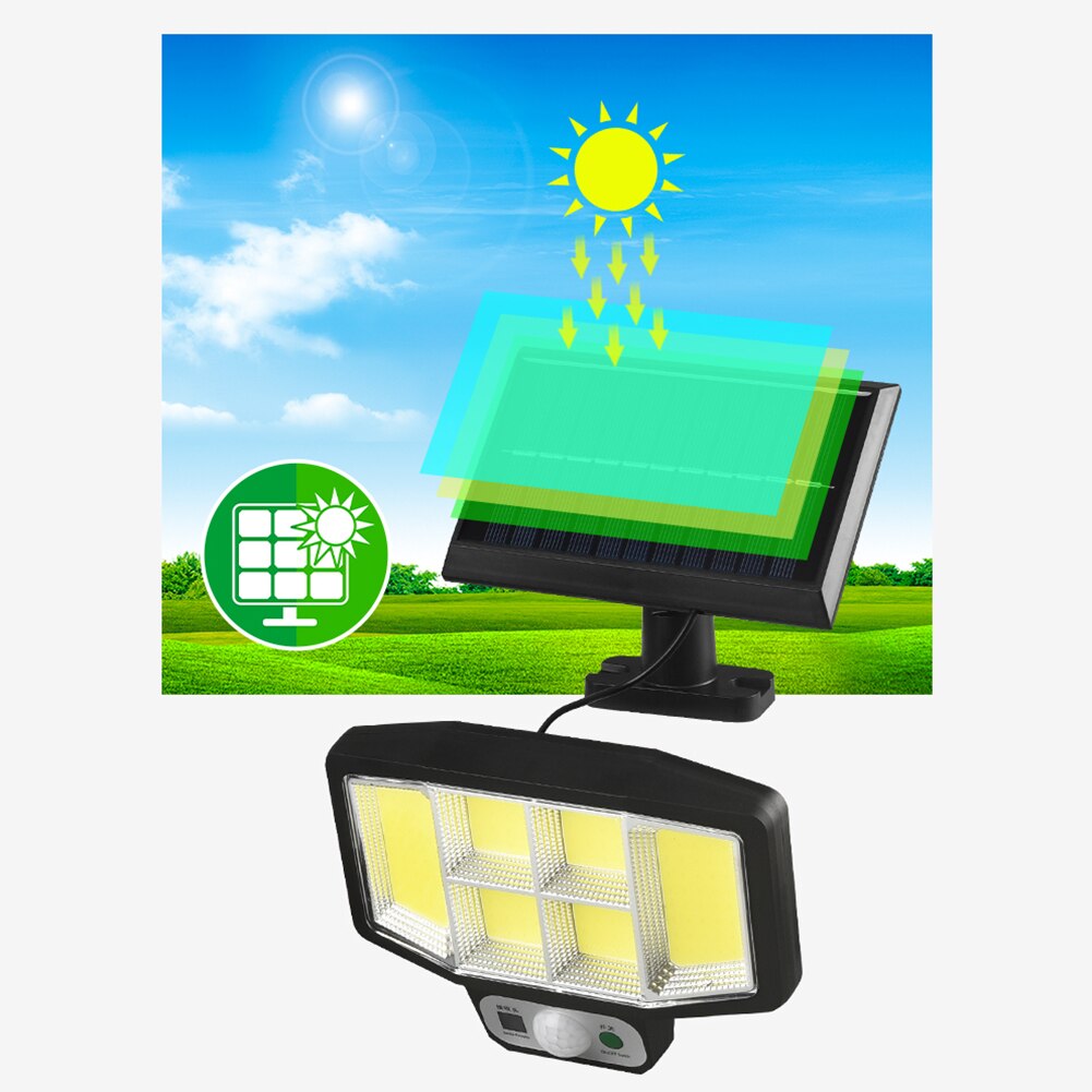 146/161 LED Solar Wall Light Outdoors Waterproof 3 Modes PIR Motion Sensor Security Solar Lamp Street Garden Decoration Lighting