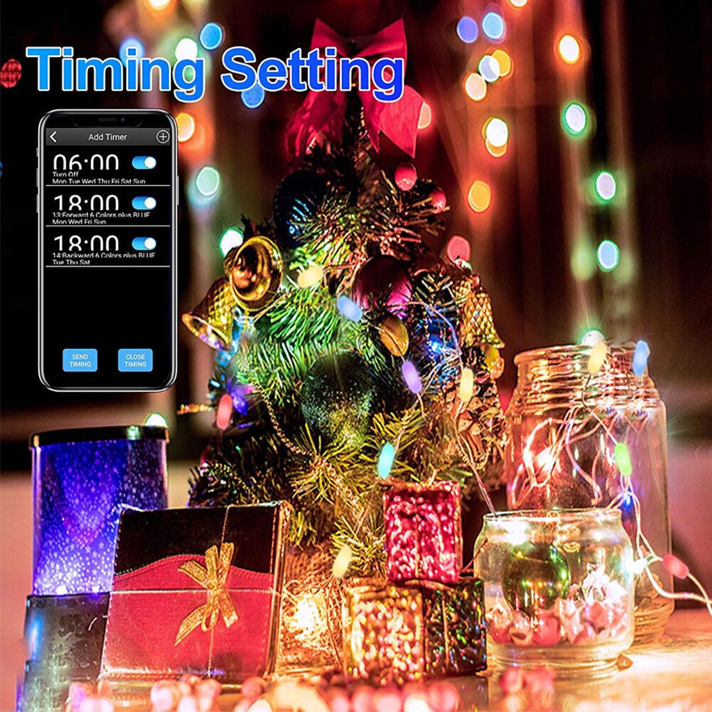 USB Fairy LED String Light Bluetooth App Control String Lamp Waterproof Outdoor Lights Strings for Christmas Garlan Tree Decor