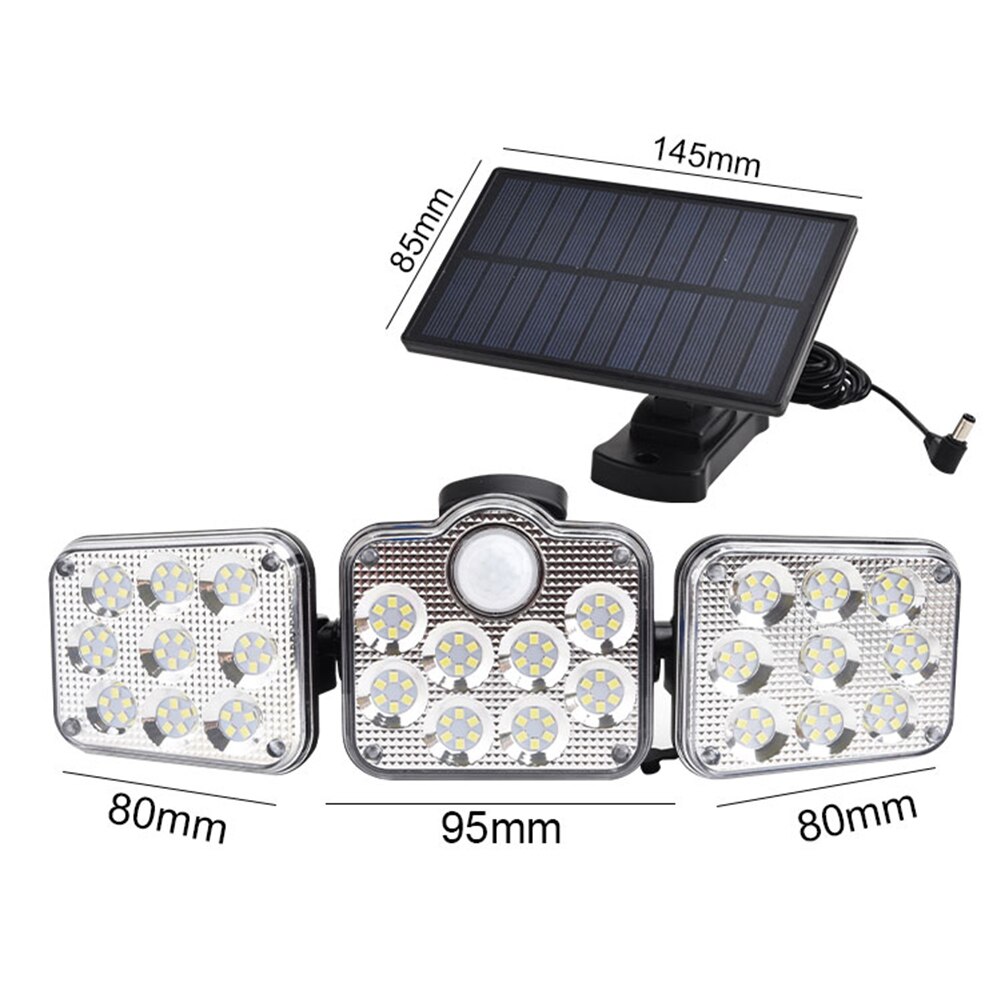 122/138LED Solar Lamp Outdoor Street Lights with Motion Sensor 3 Modes Rotatory Head Waterproof Wall Lamp for Garden Yard Garage