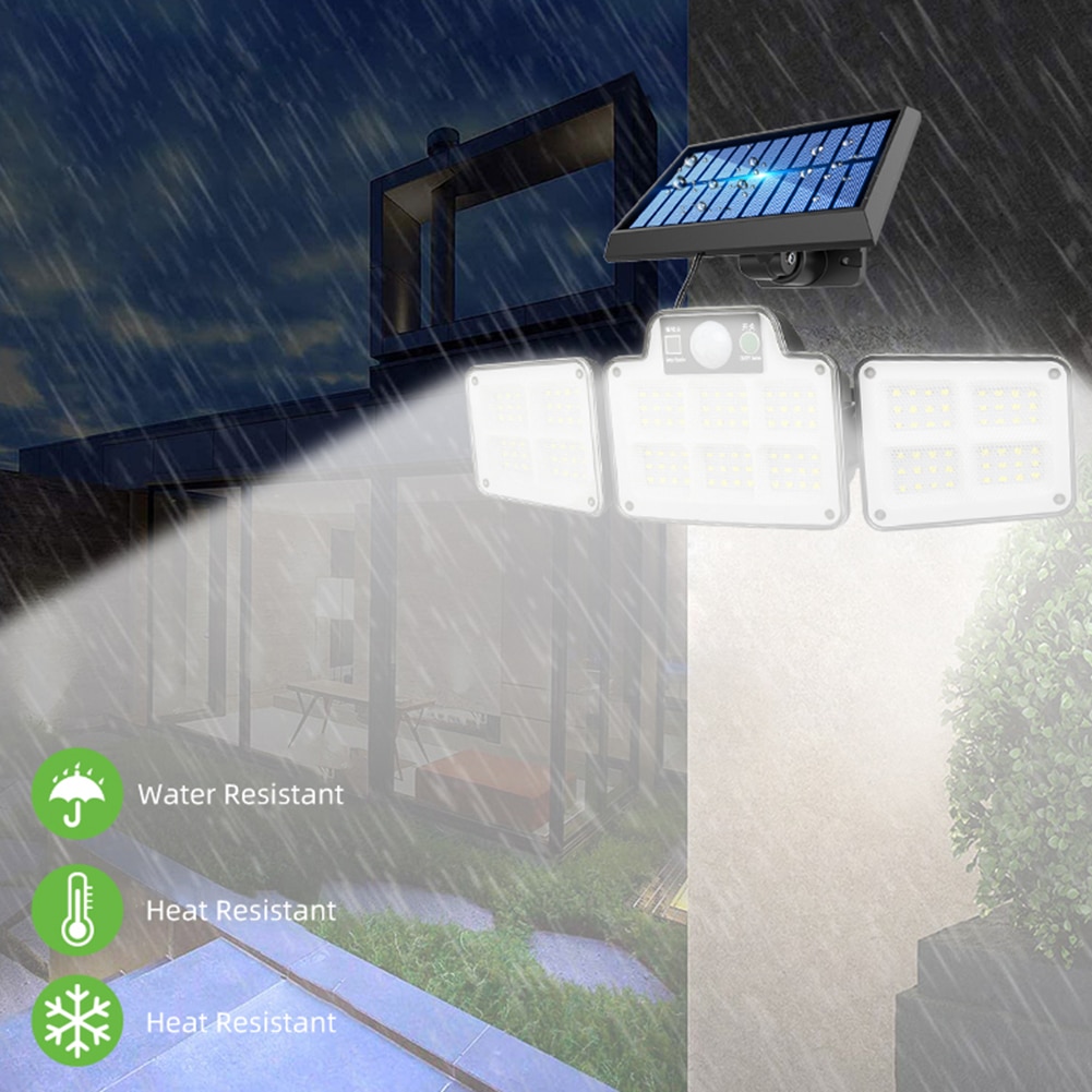 134/112/186/168LED Solar Lamp Outdoor Street Lights with Motion Sensor Rotatory Head Waterproof Wall Lamp for Garden Yard Garage