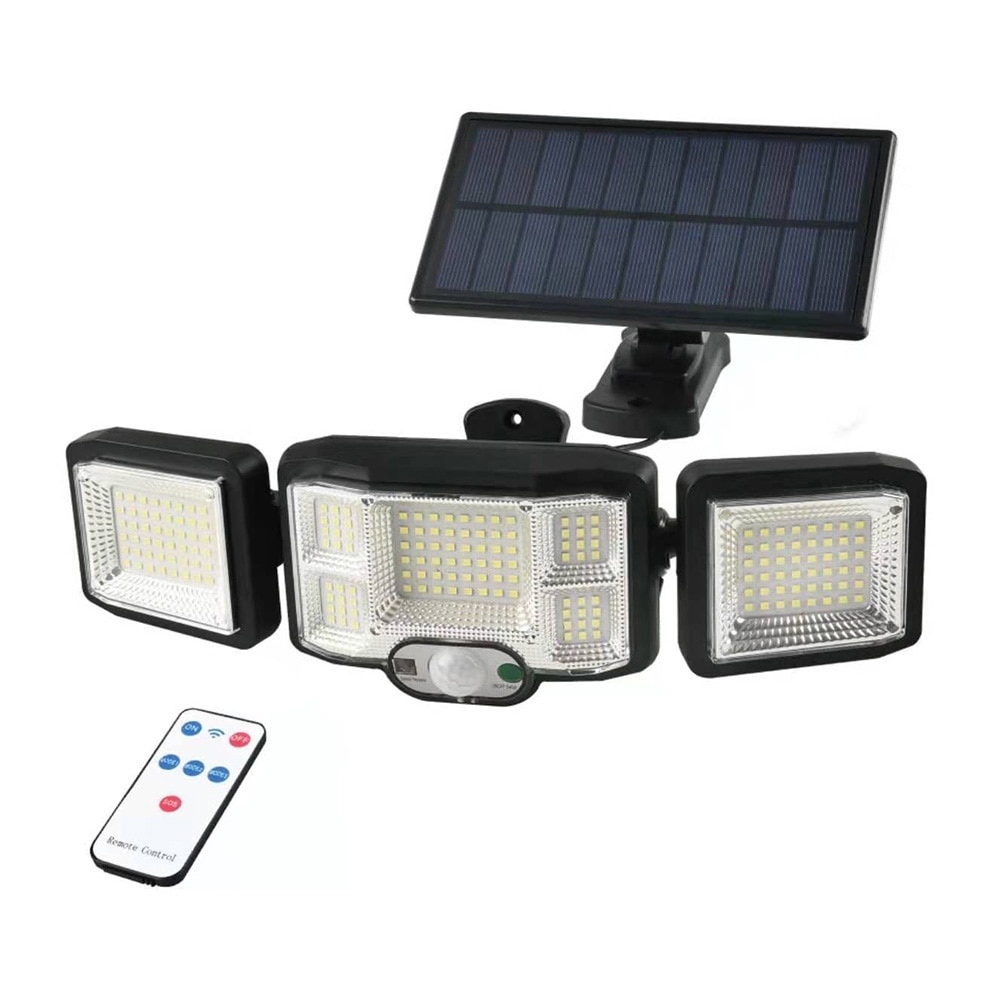 186/192LED COB Solar Lamp Outdoor Street Lights with Motion Sensor 3 Mode Rotatory 3 Head Waterproof Lamp for Garden Yard Garage