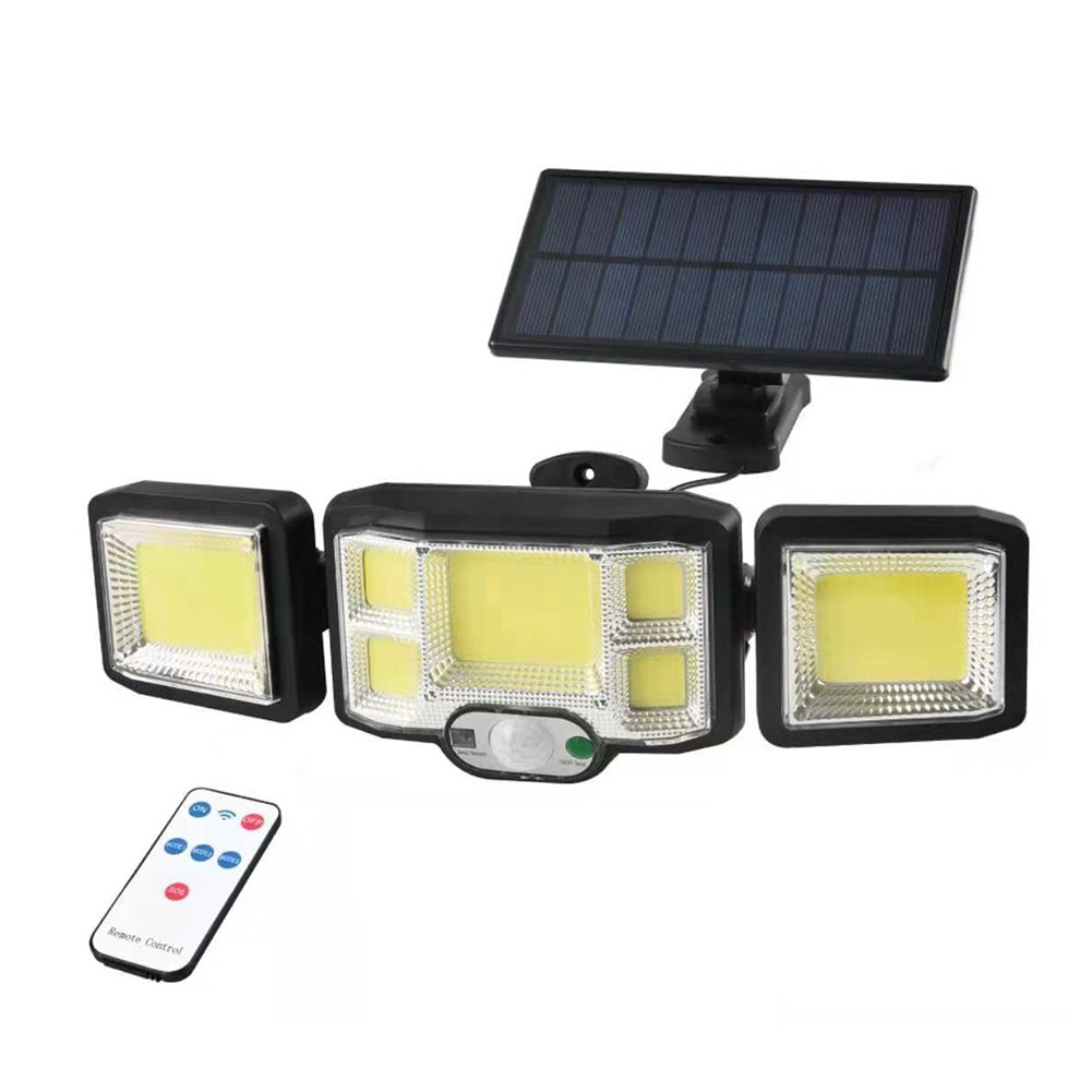 186/192LED COB Solar Lamp Outdoor Street Lights with Motion Sensor 3 Mode Rotatory 3 Head Waterproof Lamp for Garden Yard Garage