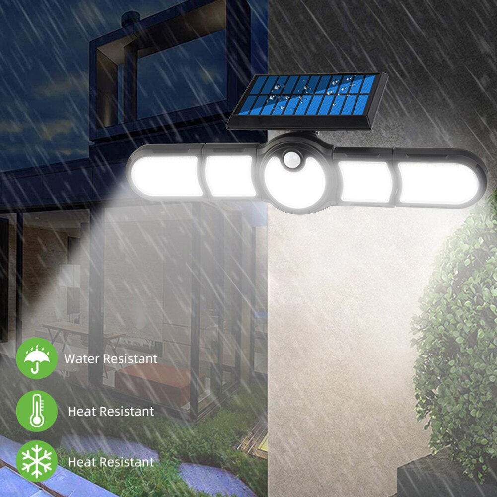 200/198/231LED Solar Street Lights Outdoor 6/5/4 Heads Wall Lamp PIR Motion Sensor Waterproof Solar Light for Garden Yard Garage