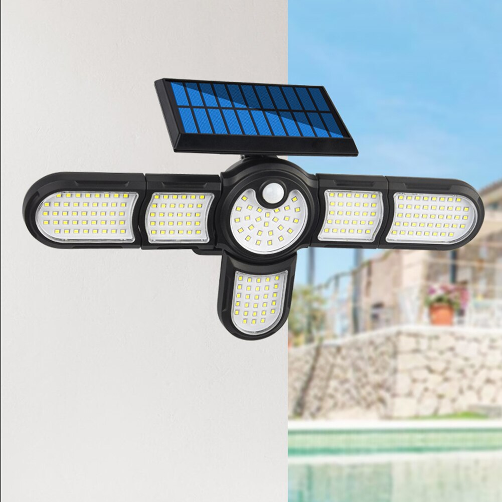 200/198/231LED Solar Street Lights Outdoor 6/5/4 Heads Wall Lamp PIR Motion Sensor Waterproof Solar Light for Garden Yard Garage