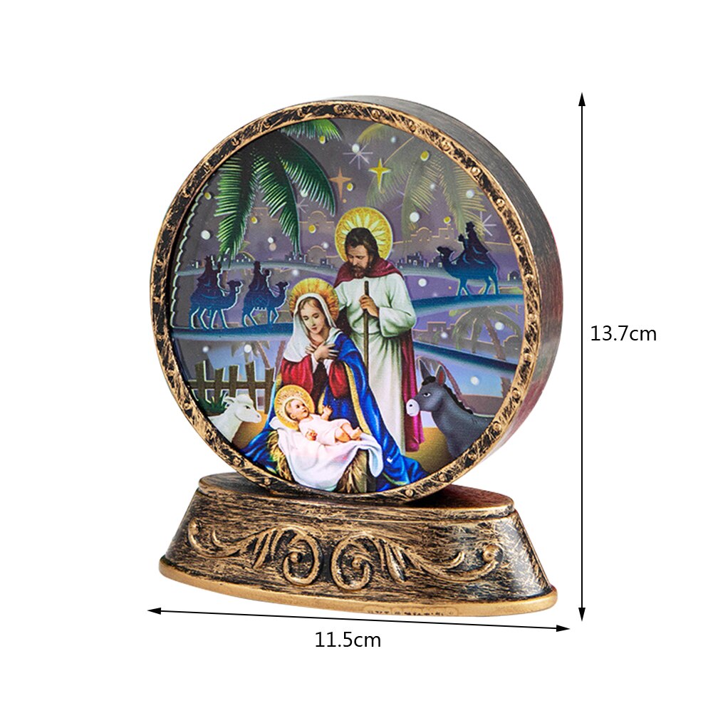 Electric Night Light LED Handhold Christmas Santa Jesus Elk Decor Round Lamp Table Setting Children Gifts Holiday Party Props