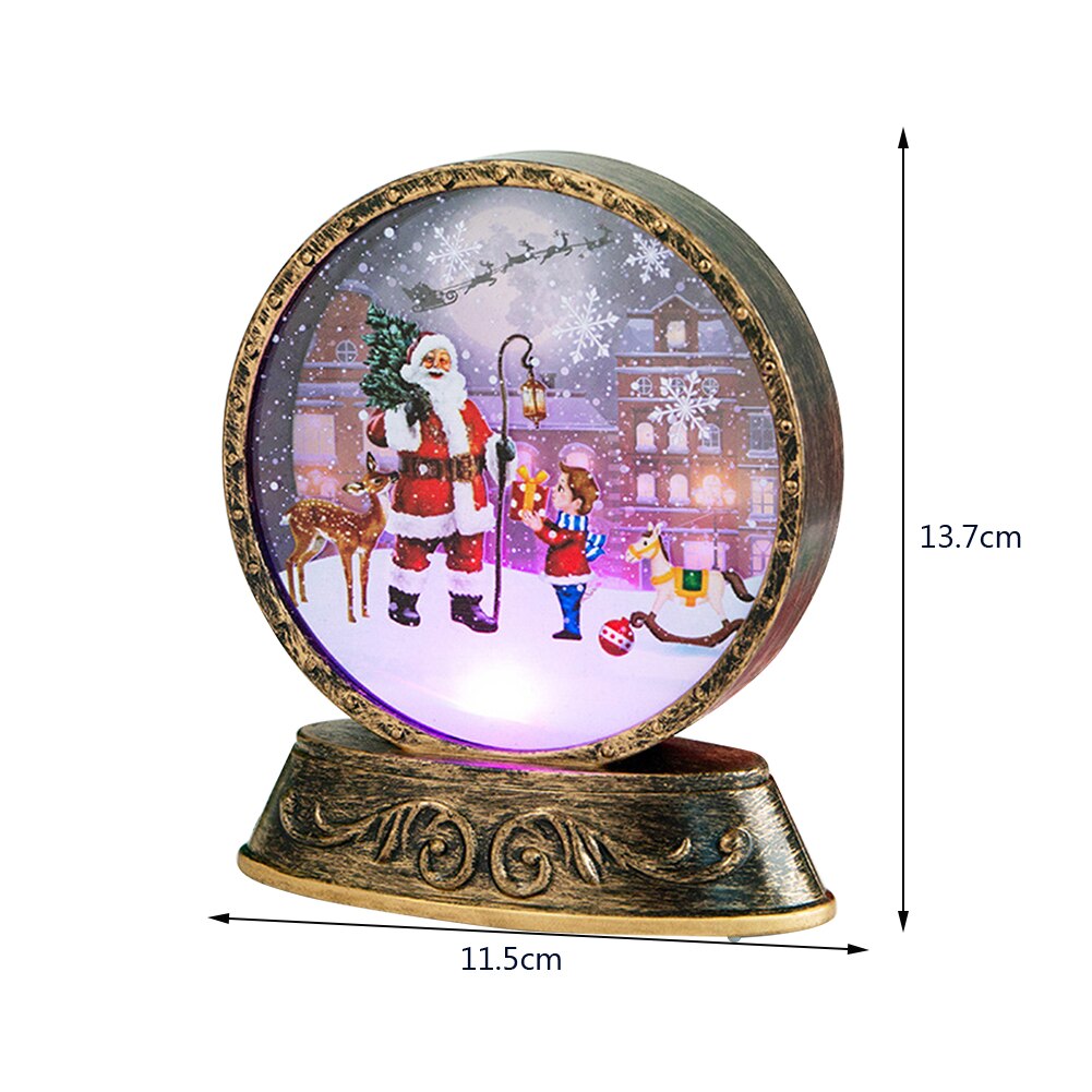 Electric Night Light LED Handhold Christmas Santa Jesus Elk Decor Round Lamp Table Setting Children Gifts Holiday Party Props