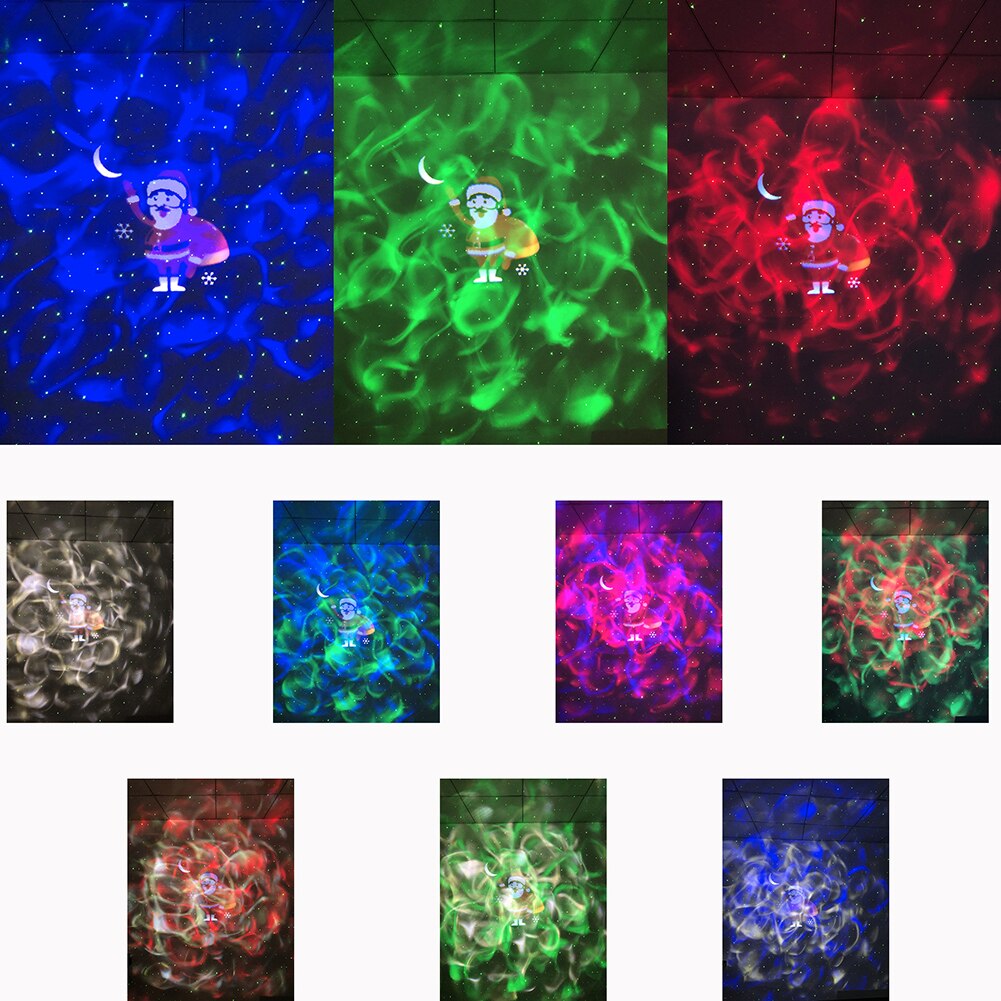 5 in 1 Christmas Pattern Starry Projector Night Light Bluetooth Audio Colorful Wave for Holiday Party Decoration Atmosphere Lamp