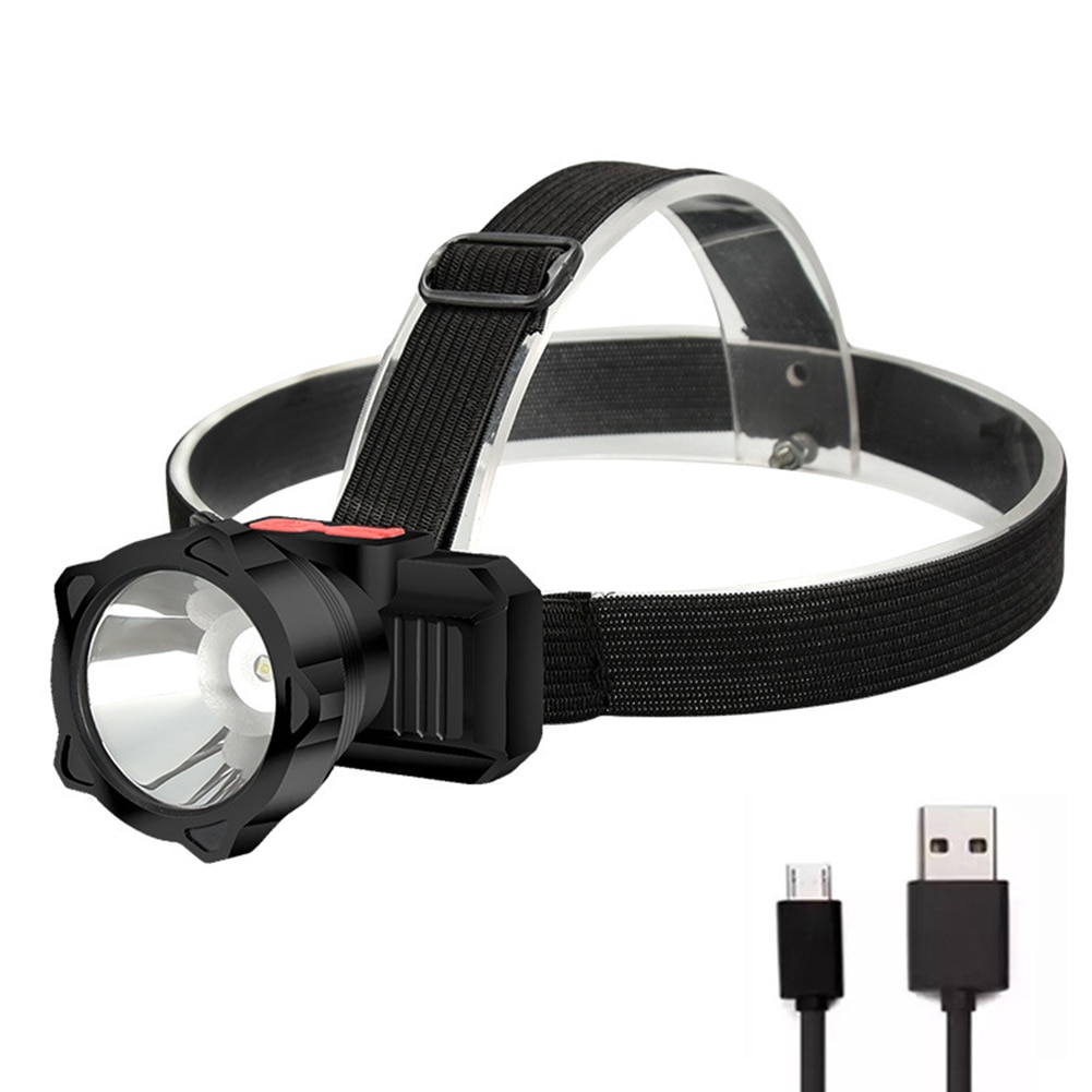 Portable LED Headlight 1200mAh Built-in Battery USB Rechargeable Waterproof Headlamp Head Flashlight for Outdoor Hiking Camping