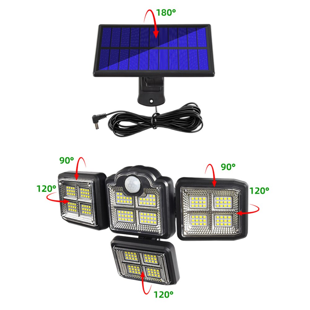 231LED Solar Powered Wall Light Outdoors IP65 Waterproof 3 Modes Motion Sensor Sunlight Solar Lamp for Garden Decoration Lights