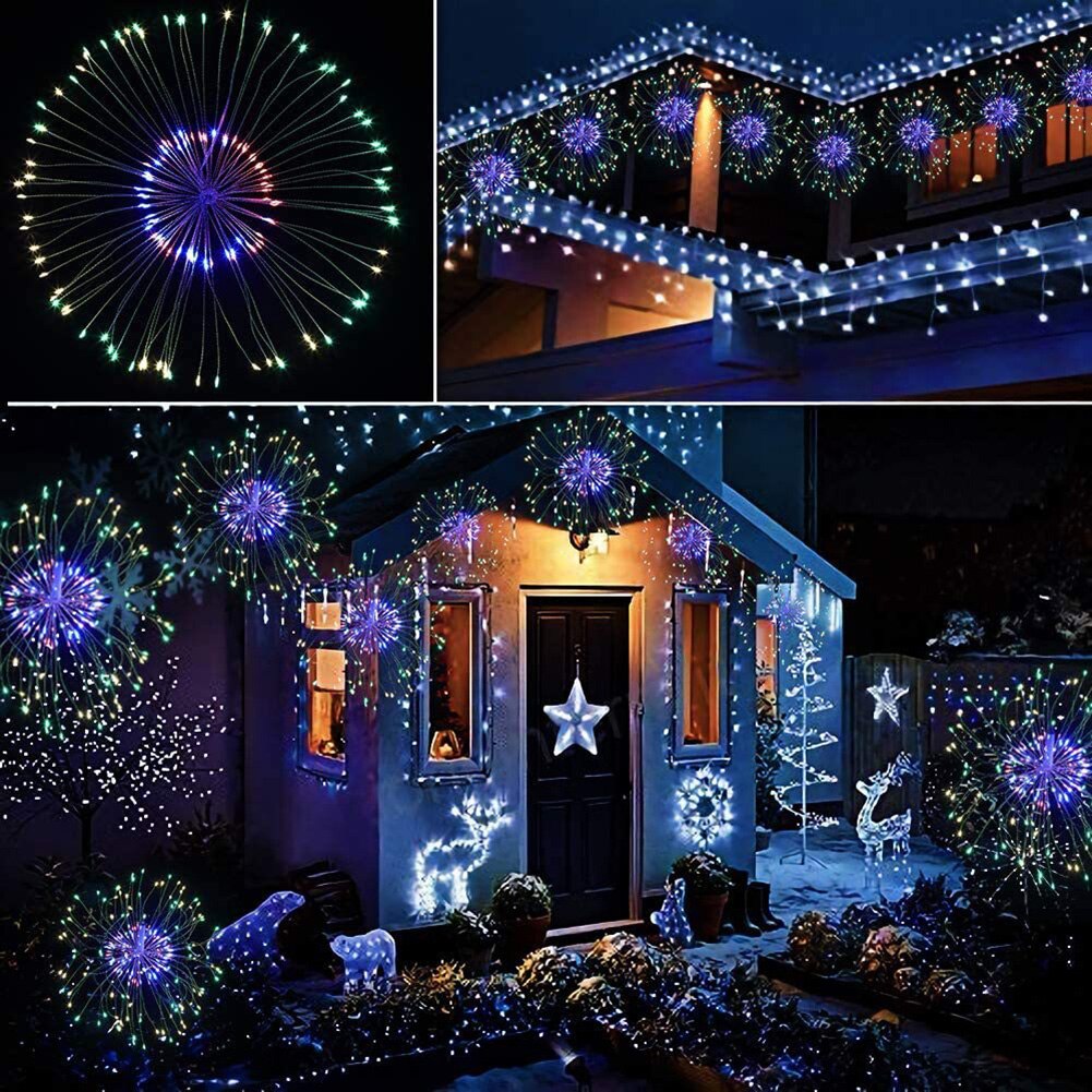 120/200LED Dandelion Fireworks String Light Lamp for Outdoor Garden Lawn Landscape Xmas Holiday Christmas Decorations Lighting