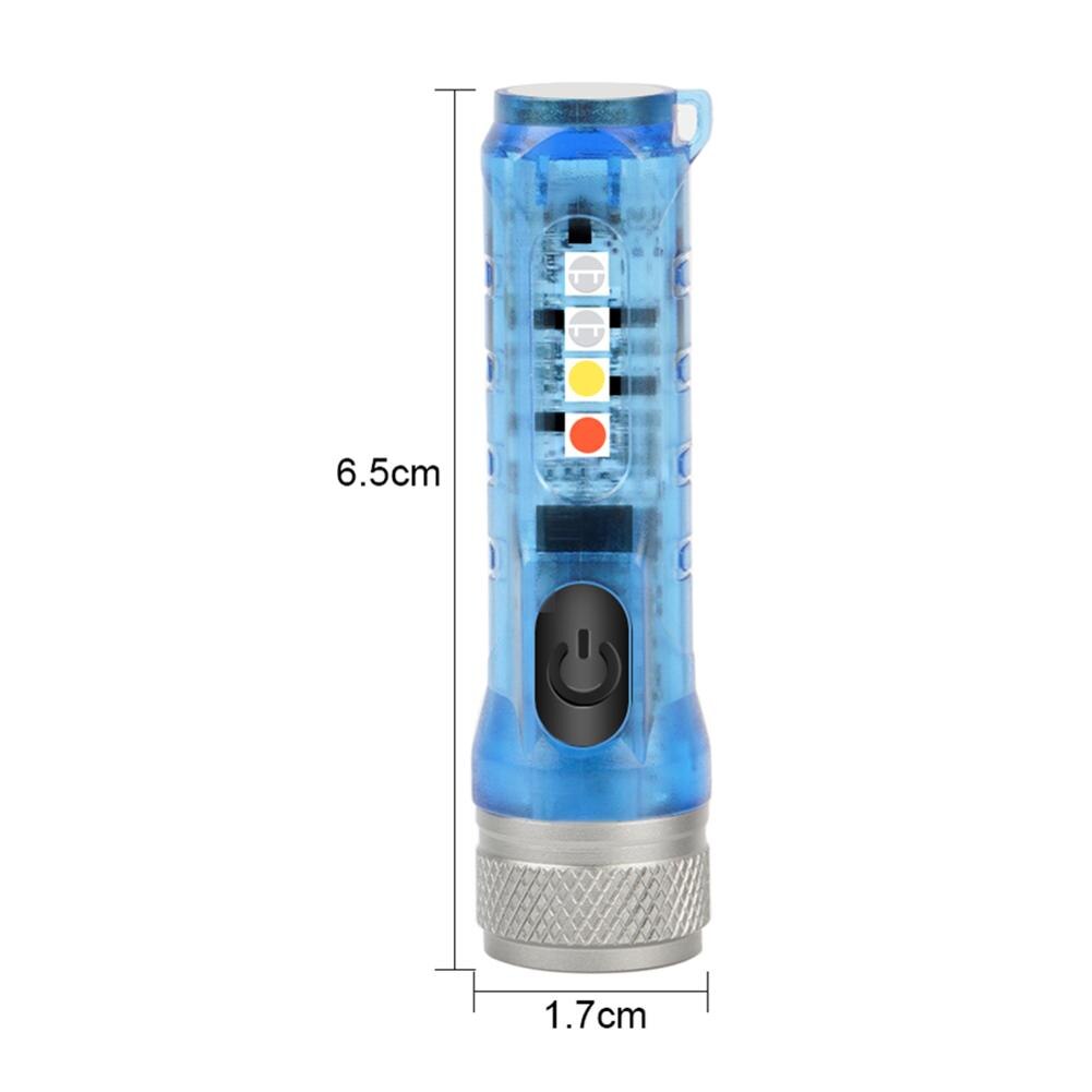 LED Keychain Mini Pocket Light Flashlight Flash Lights USB Rechargeable Waterproof Outdoor Cycling Camping Hunting Working Light