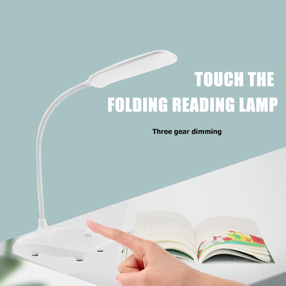 LED Desk Lamp 3-Level Foldable Dimmable Touch Table Light 6500K Portable Night Lamp Reading Eye Protection Light for Office Stud