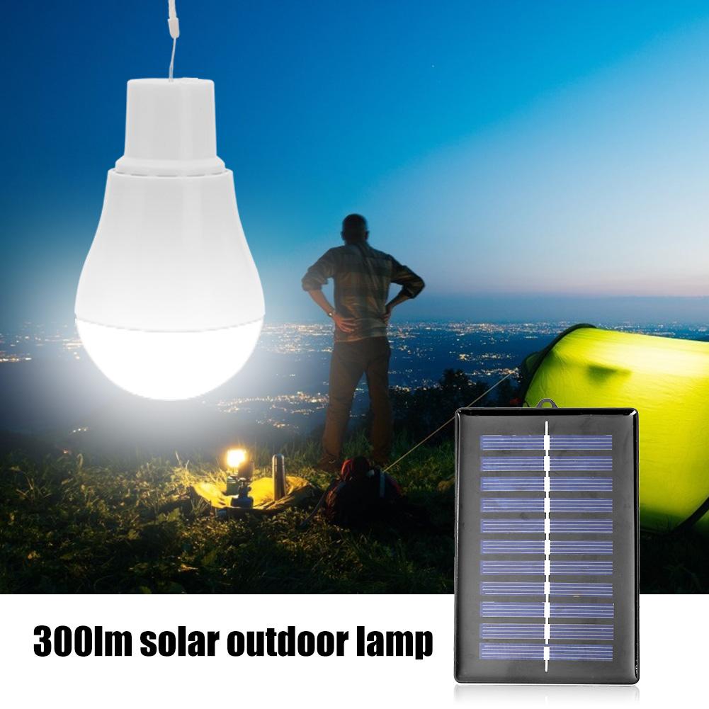 5V 15W 300LM Outdoor Solar Lamp Portable Energy Saving Rechargeable Led Bulb Portable Solar Power Panel for Outdoor Lighting