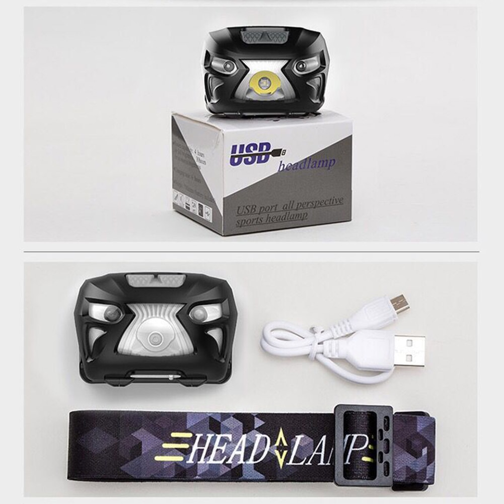 XPG LED COB Headlamp Sensor Flashlight USB Rechargeable Waterproof Headlight for Running Camping Cycling Outdoor Headlight Torch